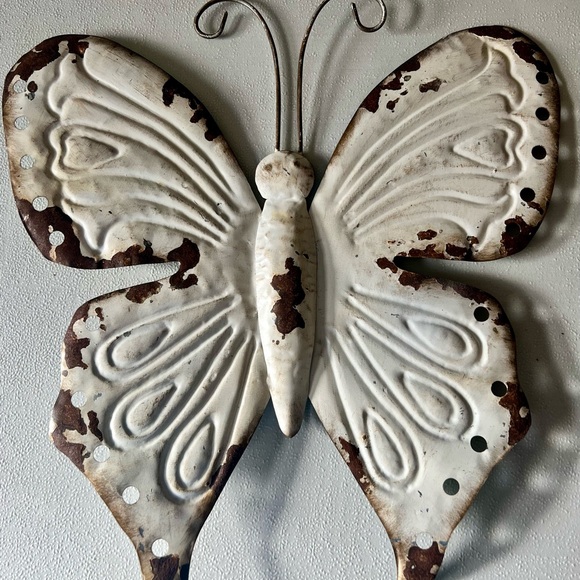 Metal Rustic Butterfly Trio Wall Art 15x15 - Picture 5 of 5